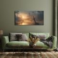 TABLEAU SUR TOILE – AUBE PAISIBLE DANS LA BRUME FORESTIÈRE - TABLEAUX DU LAC - TABLEAUX