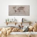 OBRAZ NA KORKU MAPA SVĚTA V ŠEDÉ - PICTURES ON CORK - PICTURES