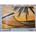 CANVAS PRINT HAMMOCK ON THE BEACH - PICTURES OF NATURE AND LANDSCAPE - PICTURES