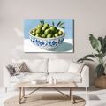 TABLEAU SUR TOILE – OLIVES VERTES DANS UN BOL - TABLEAUX DE NATURES MORTES - TABLEAUX