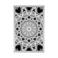 POSTER INTERESTING MANDALA IN BLACK AND WHITE - BLACK AND WHITE - POSTERS