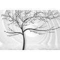 PAPIER PEINT AUTOCOLLANT ARBRE EN NOIR ET BLANC MODERNE SUR FOND ABSTRAIT - PAPIERS PEINTS AUTOCOLLANTS - PAPIER PEINT