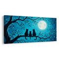 WANDBILD NÄCHTLICHE KATZEN IN BLAU - HALLOWEEN- UND HORROR-BILDER - BILDER