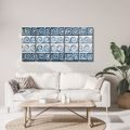 TABLEAU EN 5 PARTIES – SPIRALES BLEUES ET ORNEMENTS - TABLEAUX PAR THÈME - TABLEAUX