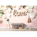 SELF ADHESIVE WALL MURAL WITH THE INSCRIPTION LOVE IN A ROMANTIC DESIGN - SELF-ADHESIVE WALLPAPERS - WALLPAPERS