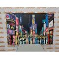 CANVAS PRINT COLORED NEW YORK - PICTURES OF CITIES - PICTURES