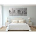 5-PIECE CANVAS PRINT OF GREY ORBS - ABSTRACT PICTURES{% if product.category.pathNames[0] != product.category.name %} - PICTURES{% endif %}