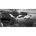 CANVAS PRINT CHARMING MOUNTAIN PANORAMA IN BLACK AND WHITE - BLACK AND WHITE PICTURES{% if product.category.pathNames[0] != product.category.name %} - PICTURES{% endif %}