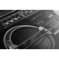 CANVAS PRINT DISCO RADIO FROM THE 90S IN BLACK AND WHITE - BLACK AND WHITE PICTURES - PICTURES