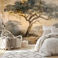TAPETA AFRIČKA SAVANA U TOPLIM TONOVIMA - TAPETE STABLA - TAPETE