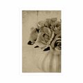 POSTER ROSEN IN DER VASE IN SEPIA - SCHWARZ-WEISS - POSTER