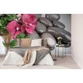 SELF ADHESIVE WALL MURAL BLOOMING ORCHID AND WELLNESS STONES - SELF-ADHESIVE WALLPAPERS - WALLPAPERS