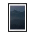 AFFICHE AVEC MONTURE PLEINE LUNE SUR LES MONTAGNES - NATURE - AFFICHES