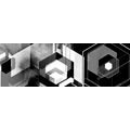 CANVAS PRINT FUTURISTIC GEOMETRY IN BLACK AND WHITE - BLACK AND WHITE PICTURES - PICTURES