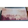 IMPRESSION SUR TOILE EN 5 PARTIES FORÊT BRUMEUSE - IMPRESSION SUR TOILE DE NATURE ET PAYSAGE - IMPRESSION SUR TOILE