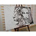 IMPRESSION SUR TOILE TOUT-PUISSANT AVEC UN LION EN NOIR ET BLANC - IMPRESSIONS SUR TOILE NOIR ET BLANC - IMPRESSION SUR TOILE