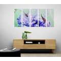 5-PIECE CANVAS PRINT MODERN PAINTED PEONIES - PICTURES FLOWERS{% if product.category.pathNames[0] != product.category.name %} - PICTURES{% endif %}