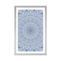 POSTER WITH MOUNT DETAILED DECORATIVE MANDALA IN BLUE COLOR - FENG SHUI - POSTERS
