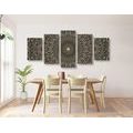 5-PIECE CANVAS PRINT MANDALA IN VINTAGE STYLE - PICTURES FENG SHUI - PICTURES