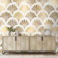 TAPÉTA ARANY ART DECO KAGYLÓK - MINTÁS TAPÉTÁK - TAPÉTÁK