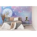 SELF ADHESIVE WALLPAPER BLUE DANDELION WITH AN ABSTRACT BACKGROUND - SELF-ADHESIVE WALLPAPERS - WALLPAPERS