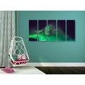 5-PIECE CANVAS PRINT GREEN NORTHERN LIGHTS IN THE SKY - PICTURES OF SPACE AND STARS - PICTURES