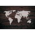 SELF ADHESIVE WALLPAPER WORLD MAP ON WOOD - SELF-ADHESIVE WALLPAPERS - WALLPAPERS