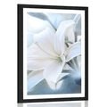 POSTER – FIORE BIANCO DI GIGLIO SU SFONDO ASTRATTO - FIORI - POSTER