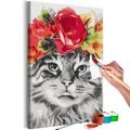 PICTURE PAINTING BY NUMBERS CAT WITH FLOWER HEADBAND - PAINTING BY NUMBERS{% if kategorie.adresa_nazvy[0] != zbozi.kategorie.nazev %} - PAINTING BY NUMBERS{% endif %}