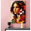 CANVAS PRINT PROFILE OF A WOMAN IN A PATCHWORK DESIGN - PICTURES OF WOMEN - PICTURES