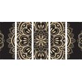 5-PIECE CANVAS PRINT MANDALA ON A BLACK BACKGROUND - PICTURES FENG SHUI - PICTURES