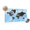 DECORATIVE PINBOARD MODERN WORLD MAP - PICTURES ON CORK - PICTURES