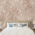TAPÉTA FINOM BÉZS ÁGACSKÁK - LEVELES TAPÉTÁK - TAPÉTÁK
