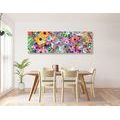 CANVAS PRINT FLOWERS IN A COLORFUL DESIGN - ABSTRACT PICTURES - PICTURES