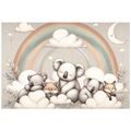 SAMOLEPÍCÍ TAPETA DĚTSKÁ ZVÍŘÁTKA S DUHOU - DĚTSKÉ TAPETY - TAPETY