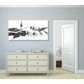 CANVAS PRINT STILL LIFE WITH ZEN STONES IN BLACK AND WHITE - BLACK AND WHITE PICTURES - PICTURES