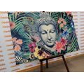 CANVAS PRINT BUDDHA ON AN EXOTIC BACKGROUND - PICTURES FENG SHUI - PICTURES