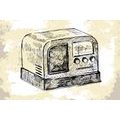 TAPETA RETRO RADIO - TAPETA W STYLU VINTAGE I RETRO - TAPETY