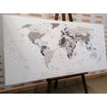 DECORATIVE PINBOARD BLACK AND WHITE MAP WITH NAMES - PICTURES ON CORK - PICTURES