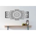 5-PIECE CANVAS PRINT MANDALA OF HARMONY IN BLACK AND WHITE - BLACK AND WHITE PICTURES - PICTURES