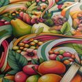 OBRAZ BAREVNÉ OVOCE V POHYBU - PICTURES OF FOOD AND DRINKS - PICTURES