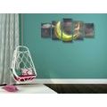 5-PIECE CANVAS PRINT GIRL ON THE MOON - PICTURES OF PEOPLE - PICTURES