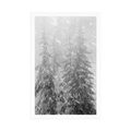 POSTER SNOWY LANDSCAPE IN BLACK AND WHITE - BLACK AND WHITE - POSTERS