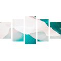 5-PIECE CANVAS PRINT BLUE LAGOON ABSTRACTION - ABSTRACT PICTURES - PICTURES