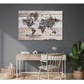 DECORATIVE PINBOARD MAP ON A WOODEN BASE - PICTURES ON CORK - PICTURES