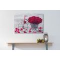 CANVAS PRINT BIKE FULL OF ROSES - PICTURES FLOWERS - PICTURES