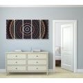 5-TEILIGES WANDBILD MANDALA MIT SONNENMUSTER IN LILA - BILDER MIT FENG SHUI-MOTIVEN - BILDER