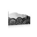 CANVAS PRINT MANDALA IN BLACK AND WHITE - BLACK AND WHITE PICTURES - PICTURES