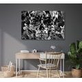 CANVAS PRINT ARTISTIC SKULL IN BLACK AND WHITE - BLACK AND WHITE PICTURES - PICTURES