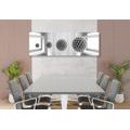 CANVAS PRINT BLACK AND WHITE SPHERES IN SPACE - BLACK AND WHITE PICTURES - PICTURES